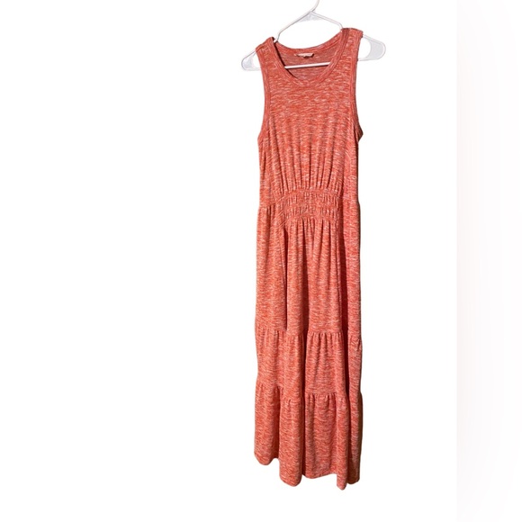 LOU & GREY For Loft Heather Tiered Maxi Dress Women’s Medium Sleeveless Orange - Picture 3 of 14